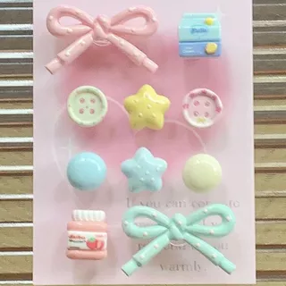 รองเท้า Dopamine Star Bow Hole กับปุ่มรองเท้า DIY ลายดอกไม้น่ารัก สามารถถอดเปลี่ยนได้