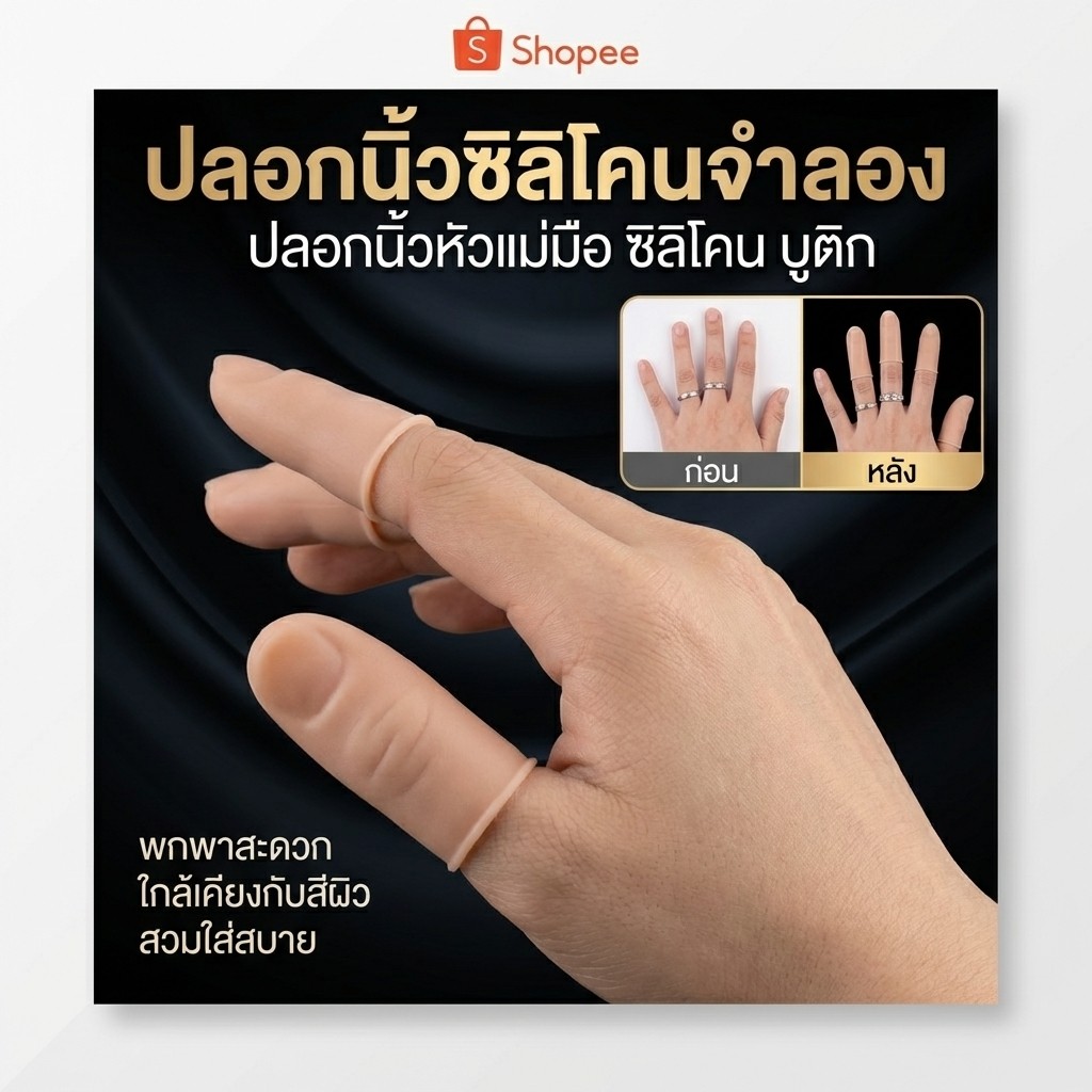 ✨ความเป็นธรรมชาติ/ความสบาย✨ ปลอกนิ้วเทียมซิลิโคนสมจริง/อุปกรณ์เสริมความงาม/อุปกรณ์สุขภาพ/เครื่องประดับนิ้ว【ทำจากซิลิโคนเกรดพรีเมียม สมจริงเหมือนนิ้วธรรมชาติ นุ่มสบายผิว ปลอดภัยต่อผิวหนัง】 ซิลิโคนคุณภาพสูง/ไม่ก่อให้เกิดการระคายเคือง/สามารถปรับขนาดได้ | ช่ว