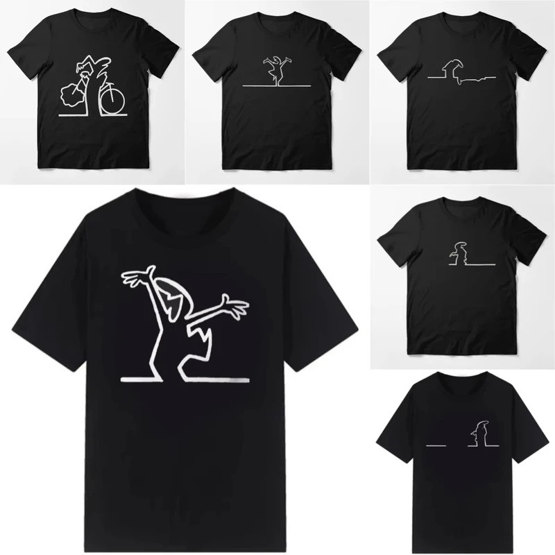 เสื้อยืด Creative La Linea The Line Osvaldo Cavandoli TV สำหรับผู้ชาย แฟชั่นสุดฮิต เสื้อยืดผู้หญิง ส