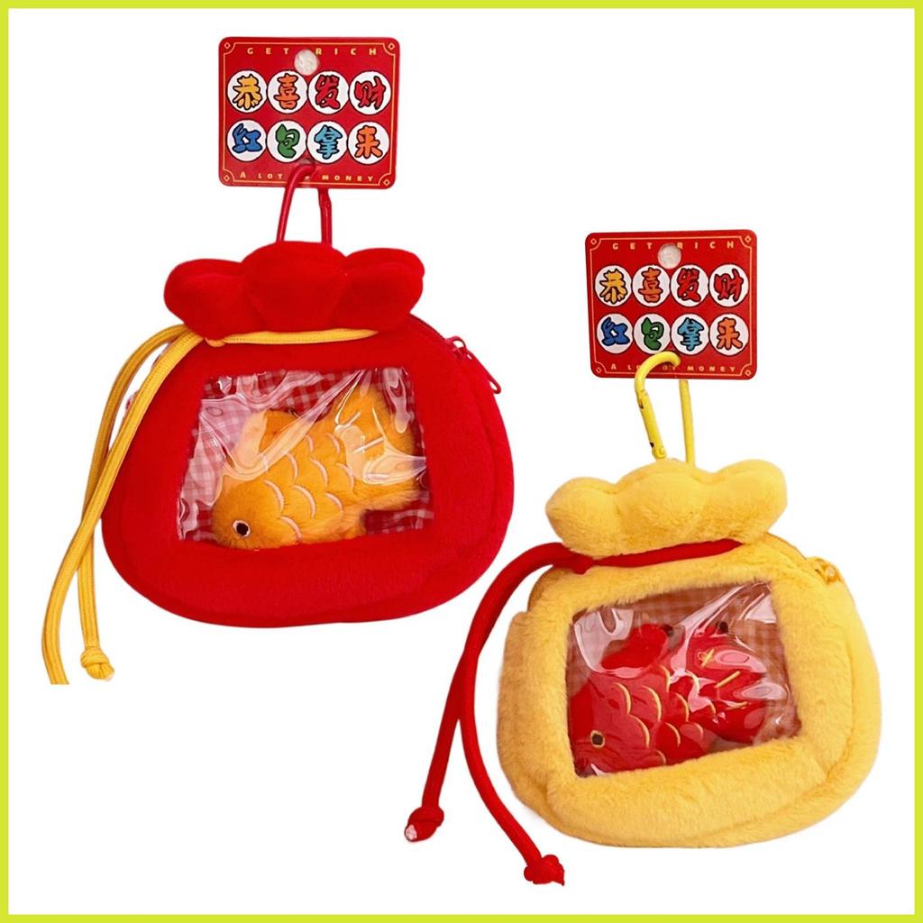 Lunar Year Money Bag Style Koi Money Bag Fortune Bag Year of The Snake Ornament Backpack Charm Lunar