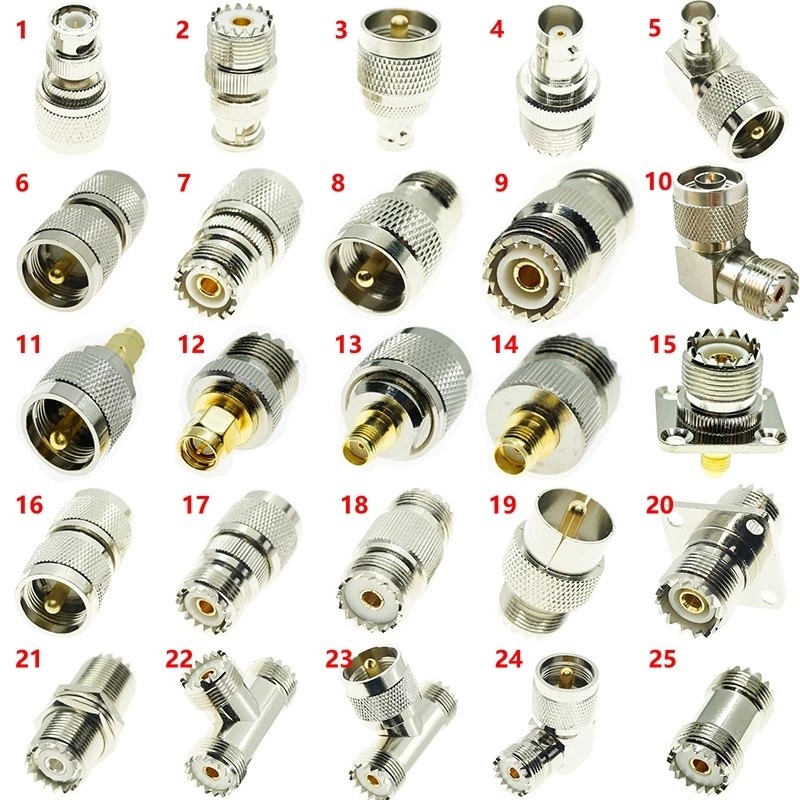 1 ชิ้น UHF SO-239 PL-259 TO BNC N SMA UHF SO239 PL259 ชายหญิง RF Connector Adapter Test Converter