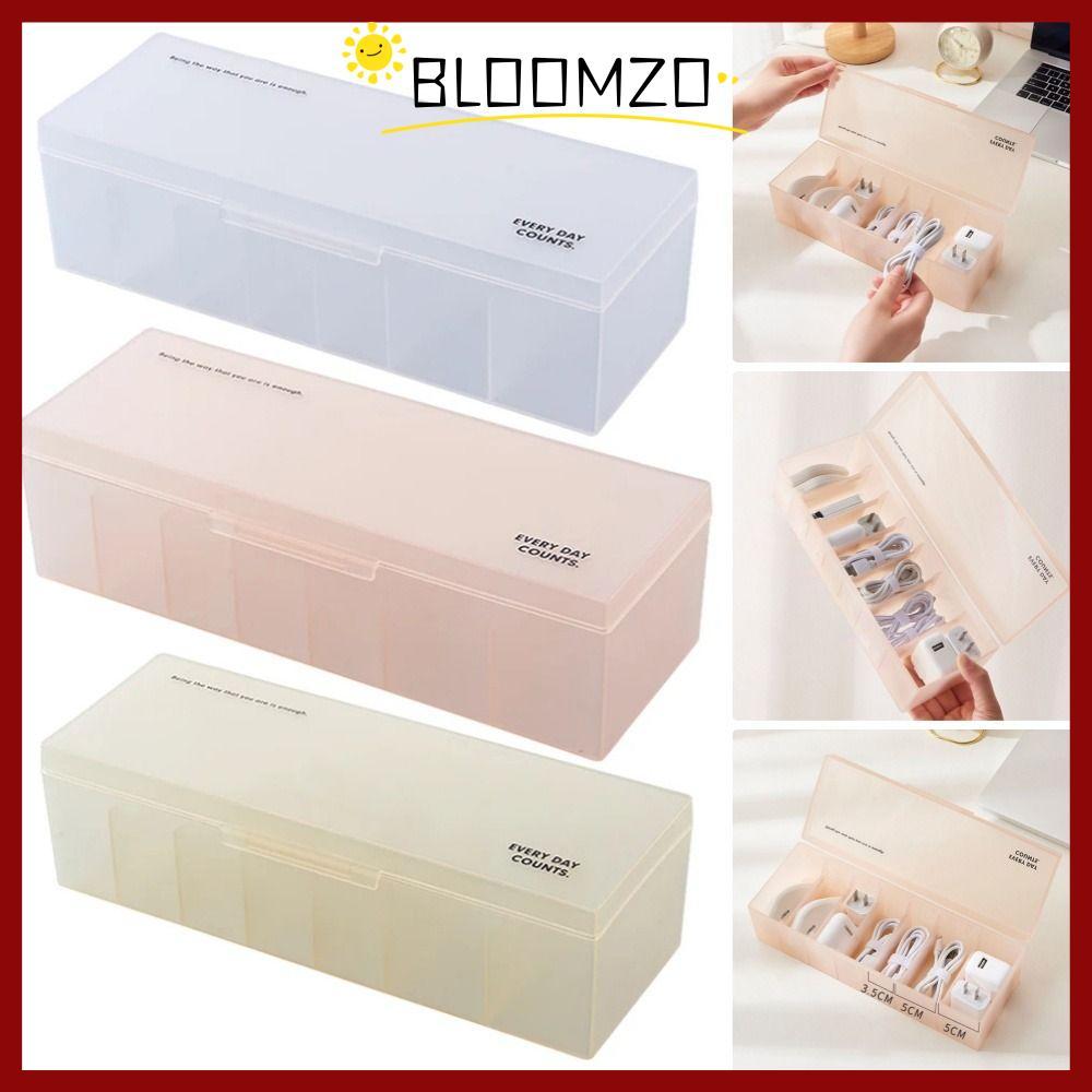 จัดส่งจากประเทศไทยBLOOMZO 1 ชิ้นกล่องเก็บสายเคเบิลข้อมูล, Wire Key เครื่องประดับ Data Line คอนเทนเนอร์, เครื่องเขียนแต่งหน้าหัวชาร์จ 7 กริด Desktop Organizer