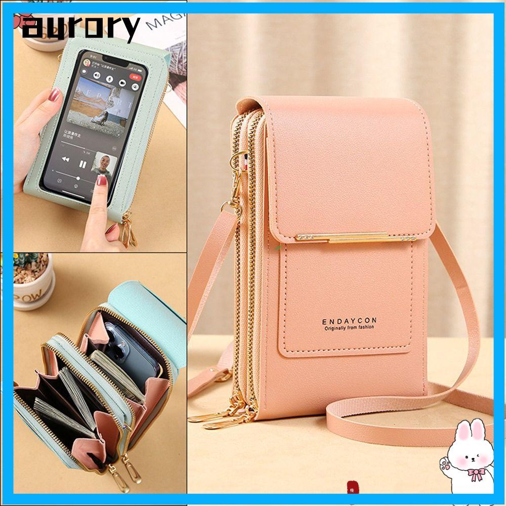 AURORY RFID กระเป๋ากันขโมยสมาร์ทโฟน RFID กระเป๋าสะพายข้างผู้หญิง