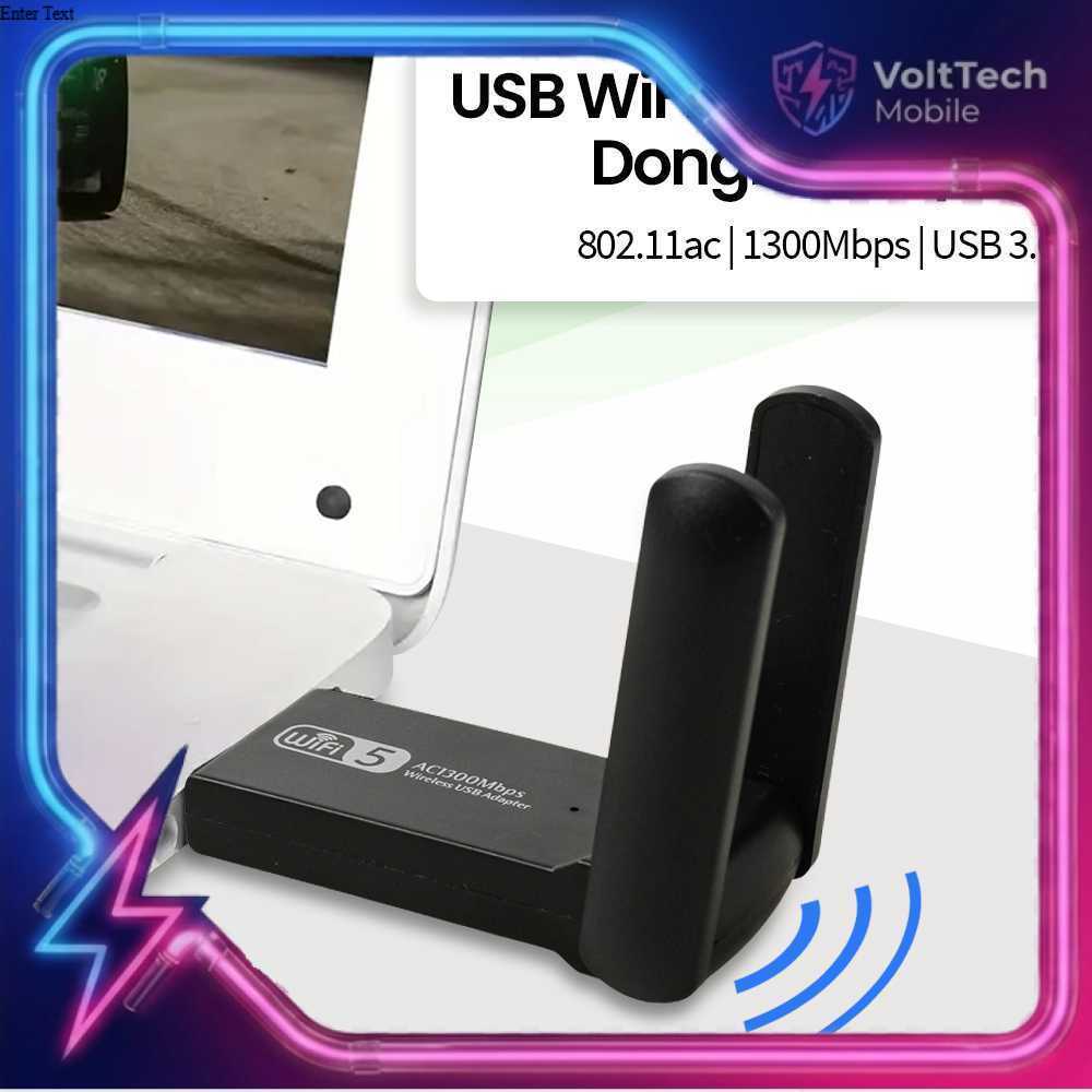 อะแดปเตอร์ดองเกิลส่งสัญญาณ USB WiFi 802.11ac 1300Mbps - AC1300 - ICANING - สีดํา