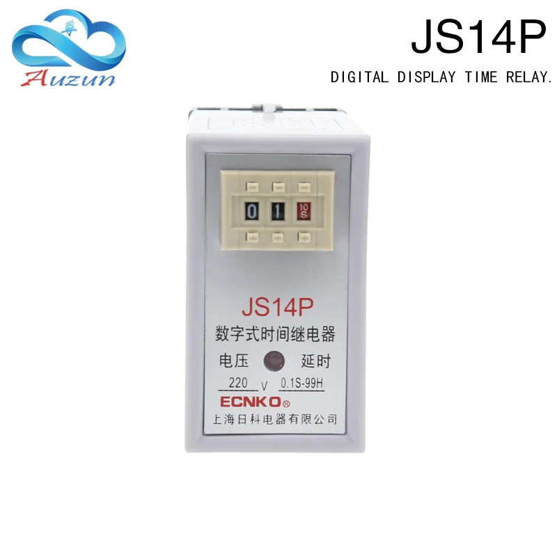 JS14P รีเลย์เวลาแบบดิจิตอล JS14P 0.1s-99h AC220V AC380V DC12V DC24V
