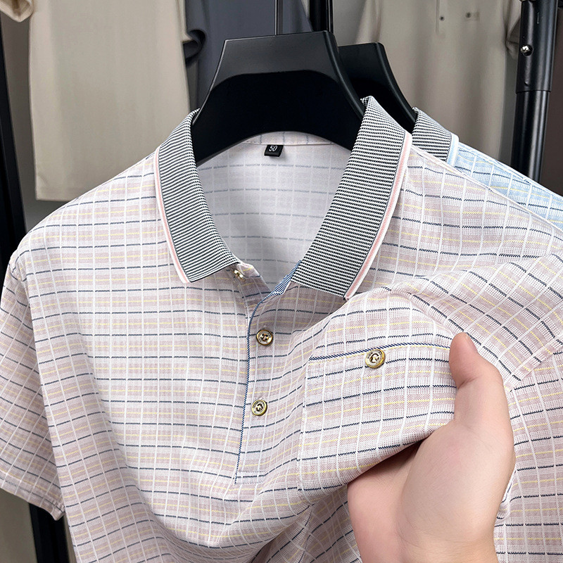 เสื้อโปโลสำหรับผู้ชาย แบบมีปกเปิด พิมพ์ลายสก๊อต รูปที่ 2