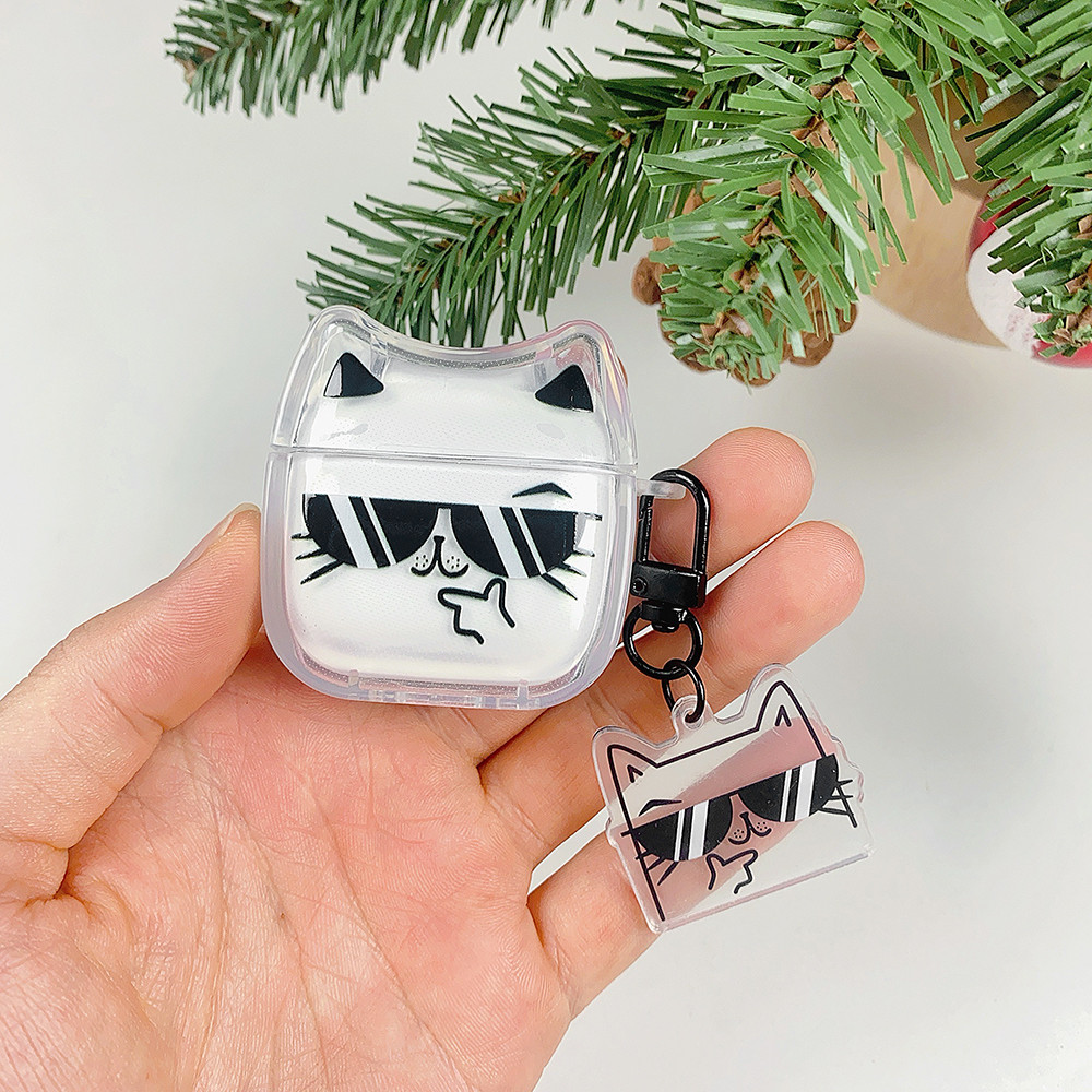 แว่นกันแดด Boss Hangings cat ear Hard IMD โปร่งใสหูฟังสําหรับ AirPods 1 2 3 4 Pro 3 2 1 หูฟัง Rotect