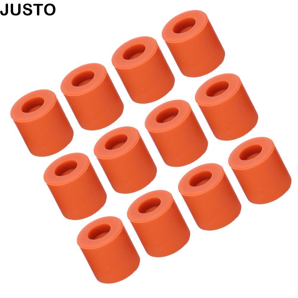 JUSTO 12PCS คอลัมน์ปรับระดับ, 18 มม.ซิลิโคนความร้อนเตียง Leveling Parts, อุณหภูมิสูง 16 มม.โช้คอัพ S