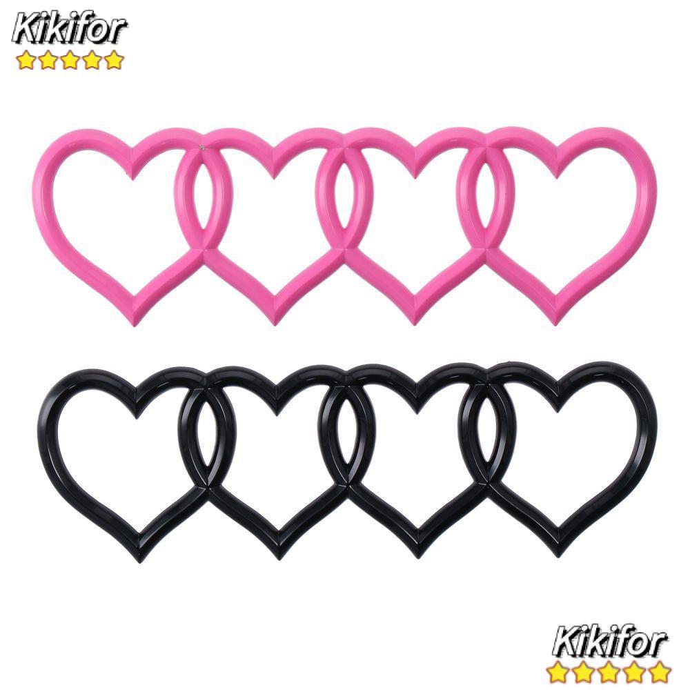 KIKIFOR ด้านหลังสัญลักษณ์,สีดํา,สีชมพู ABS Love Heart โลโก้,อุปกรณ์เสริมตกแต่ง 8.58*2.76in รถ Badge 