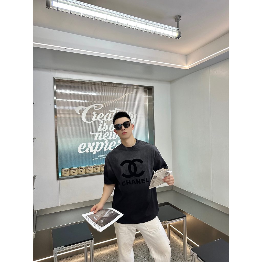 Chrome Hearts/Chrome Hearts 2026 คลาสสิกรอบคอแขนสั้นเสื้อยืดผู้ชายผู้หญิงสไตล์รอบคอสไตล์อเมริกันอินเ