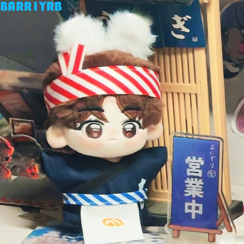 BARR1YRB ตุ๊กตาเสื้อผ้าชุด, ซูชิ Chef Dress Up เสื้อผ้าตุ๊กตาผ้าฝ้าย 10 ซม., ไม่มีแอตทริบิวต์ตุ๊กตาเสื้อผ้าผ้ากันเปื้อนสไตล์ญี่ปุ่นน่ารักชุดเด็กของขวัญ