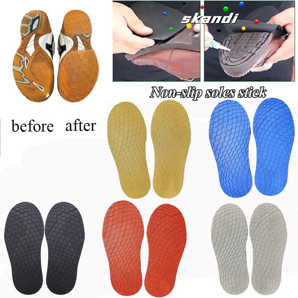 SKANDI ยาง Full Soles, การเปลี่ยนรองเท้ากันลื่นที่ทนทาน, แผ่นซ่อมรองเท้าป้องกันการสึกหรอ DIY ยาง Sole Protector รองเท้า Outsole