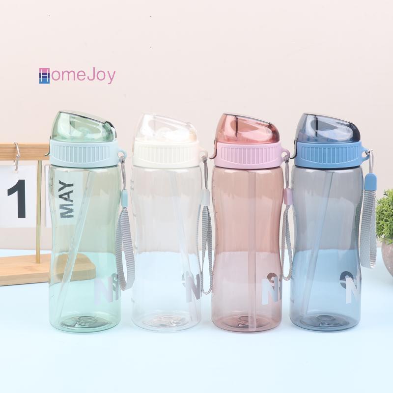 [HomeJoy-t] ขวดน้ําพลาสติกสําหรับเล่นกีฬา 580ML Straw Leakproof Travel Cup for Gym Office Outdoor Tea Coffee Use