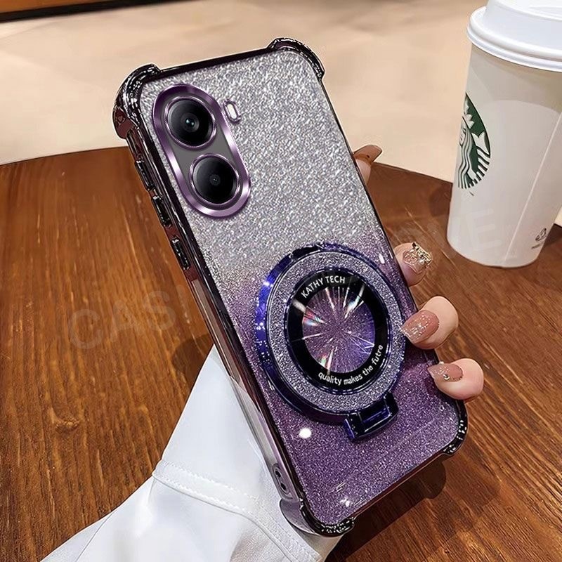 เคสโทรศัพท์สําหรับ Poco X7 Pro 5G Poco X8 Pro Max 4G 5G 2026 ซิลิโคนGlitter Bracketเคสโทรศัพท์สี่มุมกรณีกันกระแทกเคสโทรศัพท์ปกหลัง