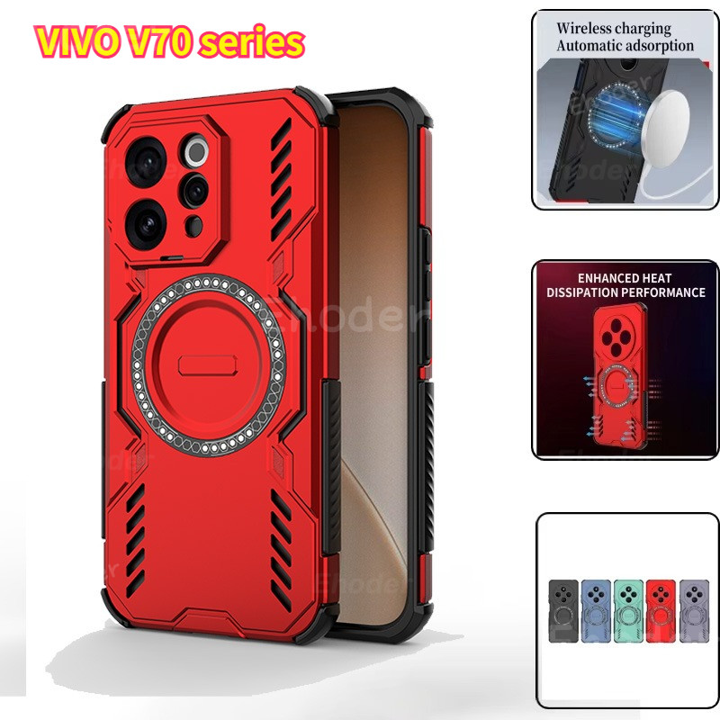 VIVO V70 Elite V70FE 4G 5G 2026 เคสโทรศัพท์แม่เหล็กไร้สายสําหรับ VIVOV70FE V 70 V70Elite เกราะกันกระแทกฝาครอบป้องกัน