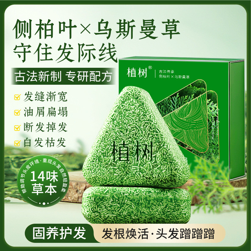 Plant Tree Side Cypress Leaf Shampoo Soap Refreshing Fluffy Strong Anti-break Polygonum Multiflorum 