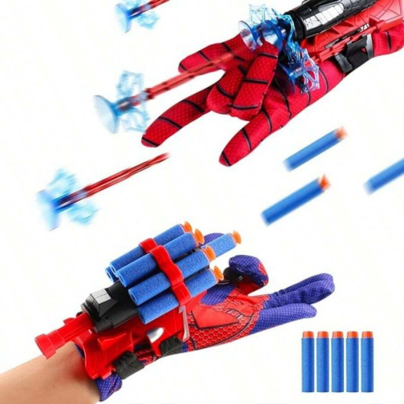 ของเล่นเพื่อการศึกษาสําหรับเด็ก Spiderman Launcher Hero Launcher ชุดของเล่นข้อมือ