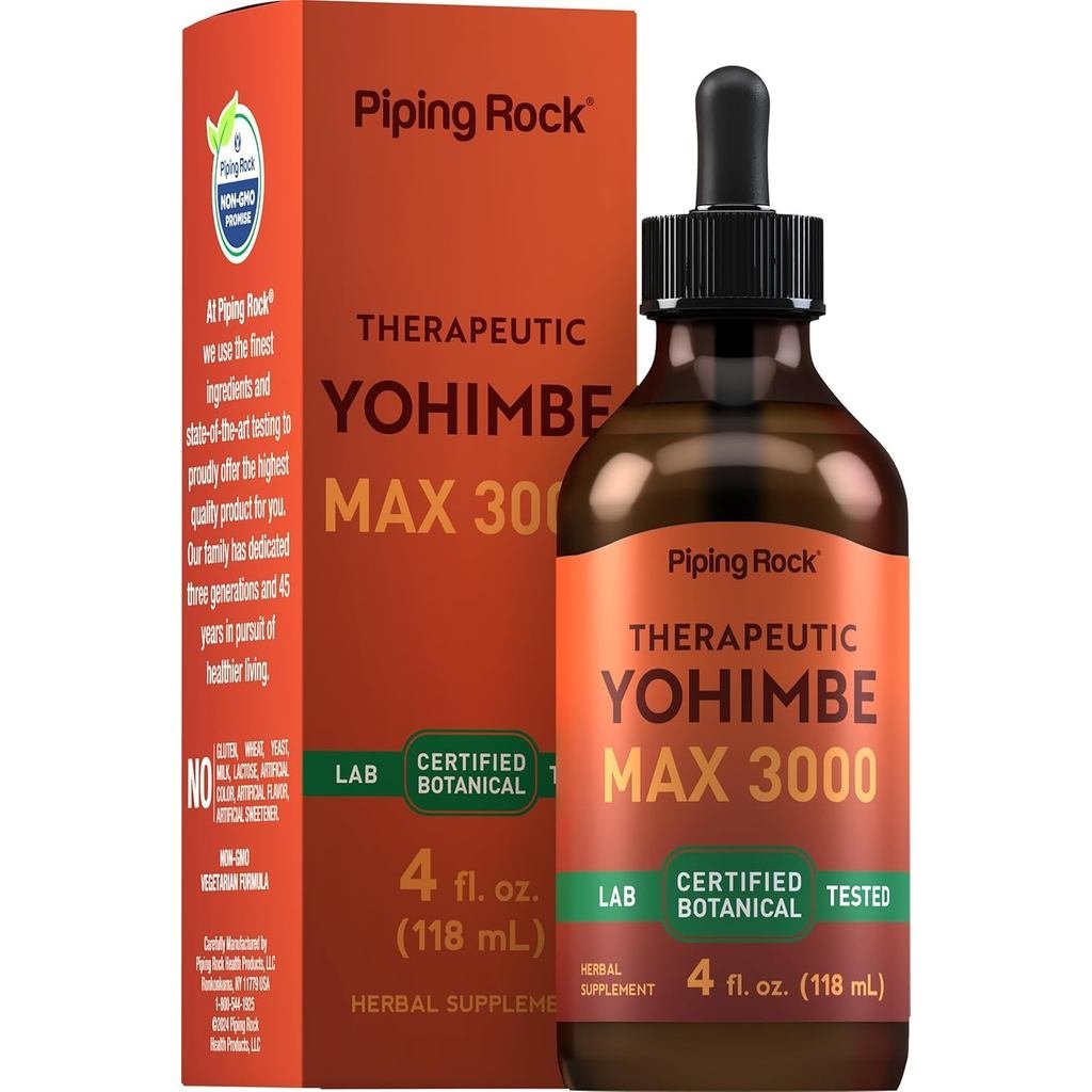 Piping Rock Yohimbe อาหารเสริมสารสกัดจากเปลือก | 4 ชั้น ออนซ์ | ยาหยดน้ําสมุนไพรสําหรับผู้ชายและผู้ห