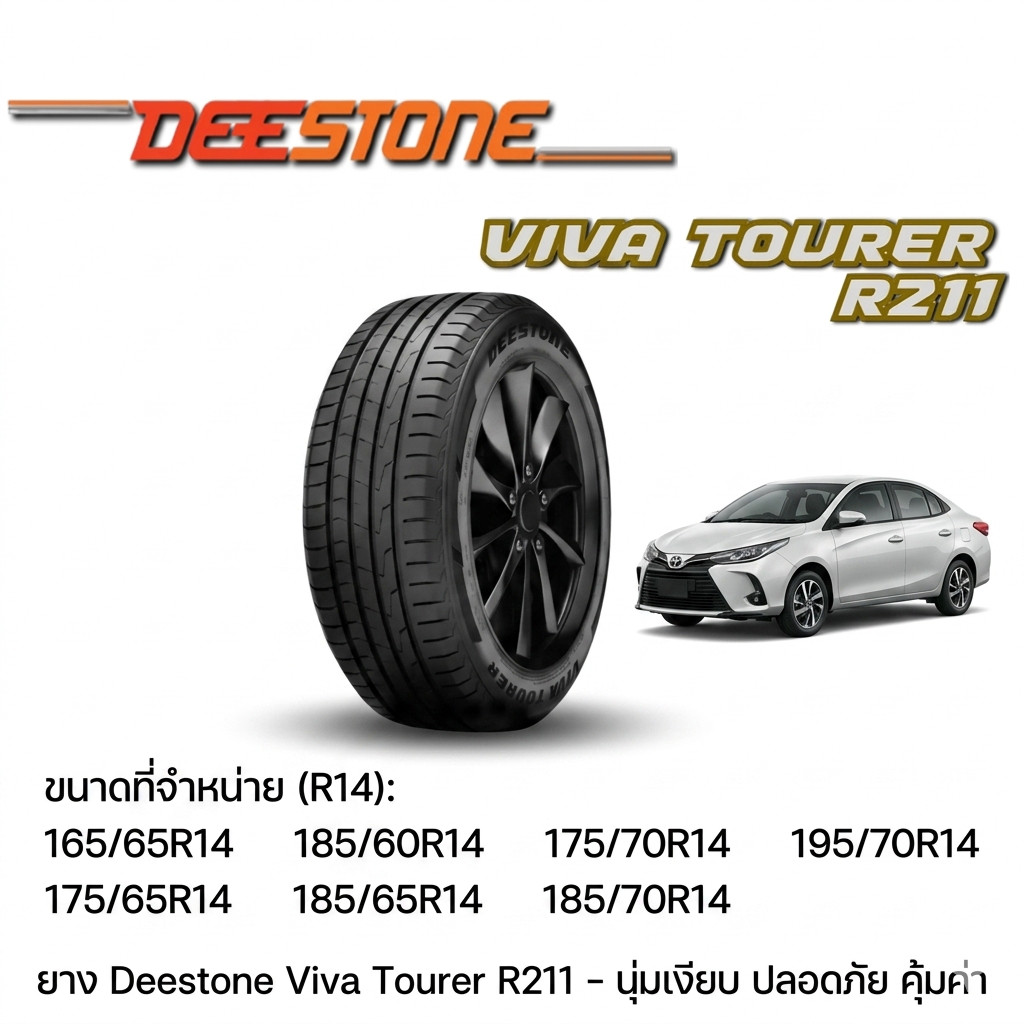 DEESTONE R211 ยางรถยนต์ ขนาด 175/65R14 ,165/65R14 ,175/65R14 ,185/65R14 ,185/70R14 ,195/70R14 ,185/6
