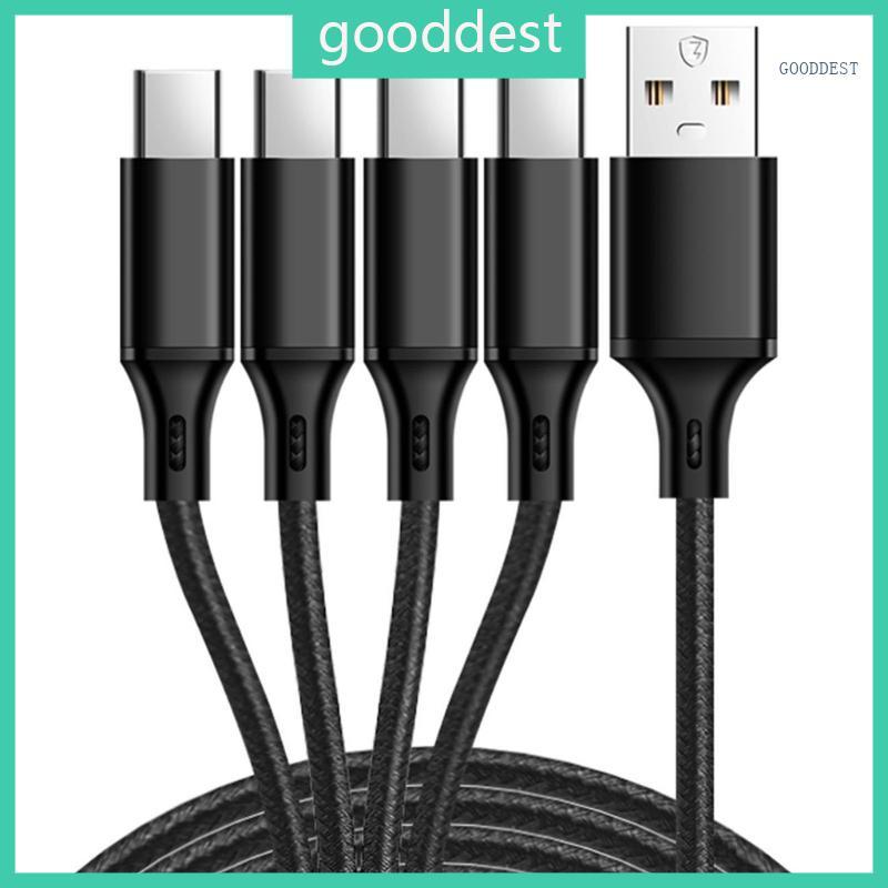 GOO 1 5M สายชาร์จ 4 in 1 USB Type C สายชาร์จ Multiports Splitter Cable