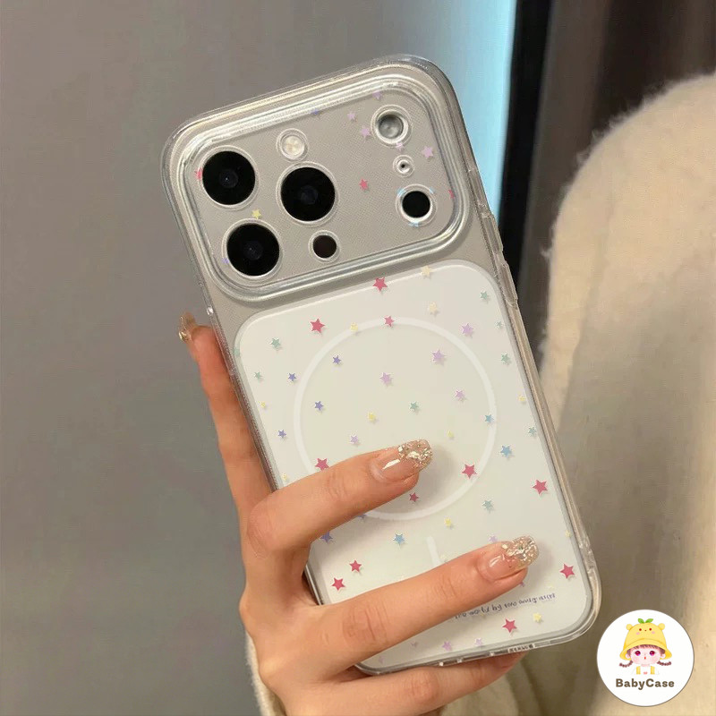 เคสไอโฟน17air เหมาะสำหรับ IPhone 16 17 15 14 13 12 11 Pro Max 15 Plus ปลอกโทรศัพท์รูปดาวห้าแฉกสีโดพามีน