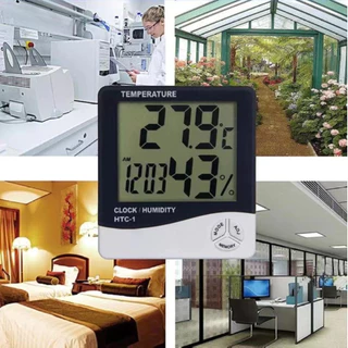เครื่องวัดอุณหภูมิความชื้น หน้าจอ LCD ดิจิทัล สําหรับแต่งหน้า ร้านเสริมสวย