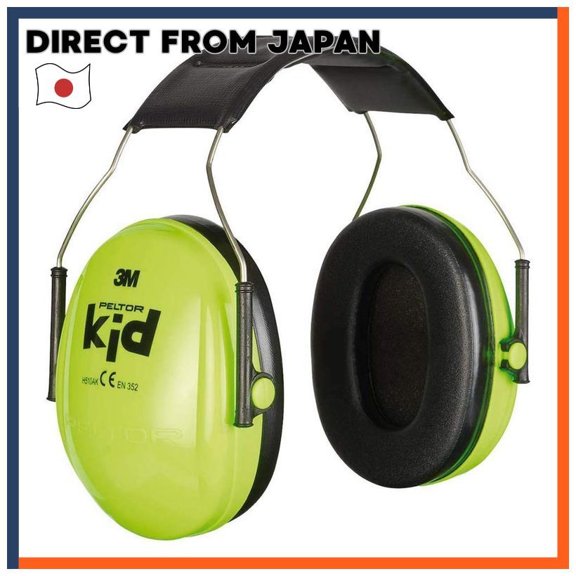 3M Peltor Kids Noise Reduction Earmuffs Headband Neon Green H510AK-442-GB