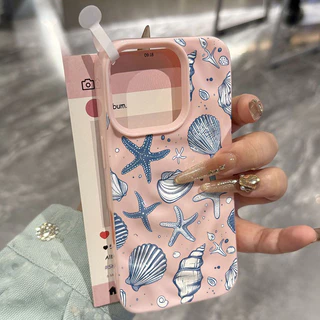 เคส TPU ลายเปลือกหอยแฟนตาซีรูปดาวสีฟ้า สำหรับ IPhone 16 17 air 15 14 6 6s Plus XR 11 16 13 15 14 12 Pro Max X XS MAX