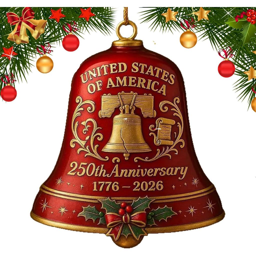 สหรัฐอเมริกา 250th Anniversary Bell Ornament, 3D Zinc Alloy USA 250th Anniversary Bell Ornament for 