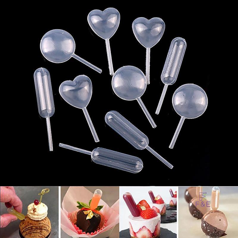 F & E 50pcs Mini Liquid บีบ Droppers ทิ้ง Jam Dropper สําหรับ Cupcake ซอส Transfer tes Droppers เค้ก