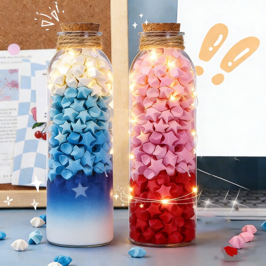 DIY Wishing Bottle 1Set Star Color Origami ของขวัญของขวัญคริสต์มาส