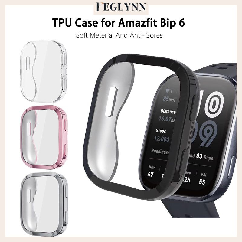 กรณี TPU ครอบคลุมทั้งหมด for Amazfit Bip 6 ปกป้องกันหน้าจอป้องกัน Gore อ่อนด้วยอุปกรณ์เสริมฟิล์ม for Amazfit Bip 6