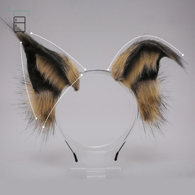 [BRN] หูข้างหน้า Wolf แบบน่ารักและฟูกุ๊ย กึ่งจริงสำหรับคอสเพลย์