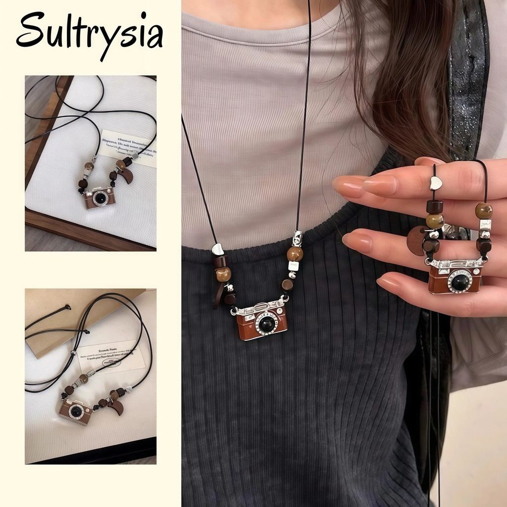 SultrySia สร้อยคอ ดีเทลจี้ลายกล้อง เรียบง่าย สไตล์เกาหลี ราคาถูก สําหรับผู้หญิง เท่มาก "BRL-23"