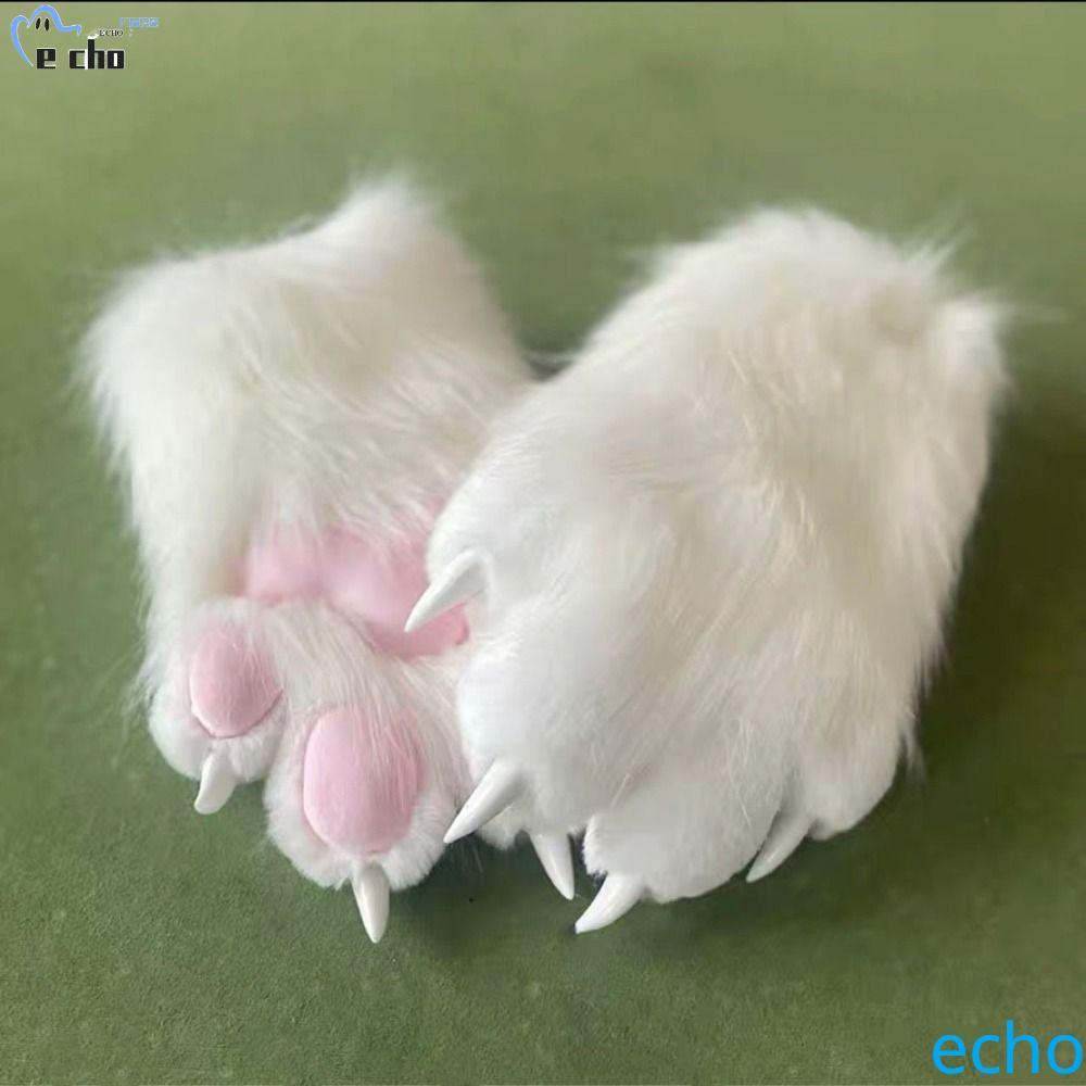 PIVOT Plush Cat Paw ถุงมือ พวงหุ่นแมวสำหรับคอสเพลย์และงานปาร์ตี้ แบบฟักกี้และเสียงคริ๊ก
