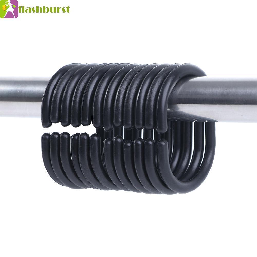 FLASHBURST Curtain Hook C Type White/Black Bendable Plastic Replacement Hooks Rings Rings