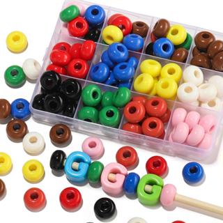 ST.KUNKKA 10ชิ้นลูกปัดอะคริลิคแบนกลม 16มม.ใหญ่ สำหรับDIYเครื…