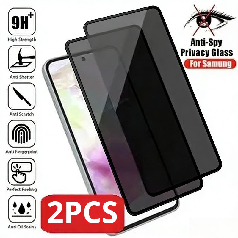 1-2 ชิ้นฟิล์มกระจกนิรภัยสําหรับ Oukitel WP52 WP50 WP39 WP38 Anti Spy ความเป็นส่วนตัวขอบสีดําป้องกันห