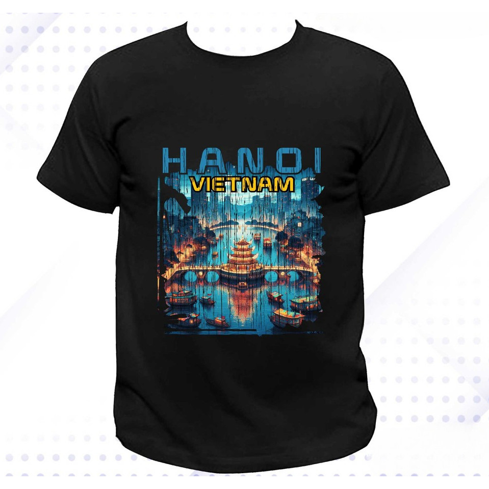 เสื้อยืดสไตล์ใหม่จากเวียดนาม Tigang Fukuo พิมพ์ลาย สำหรับทั้งสองเพศ ผ้าฝ้ายบริสุทธิ์ 100%