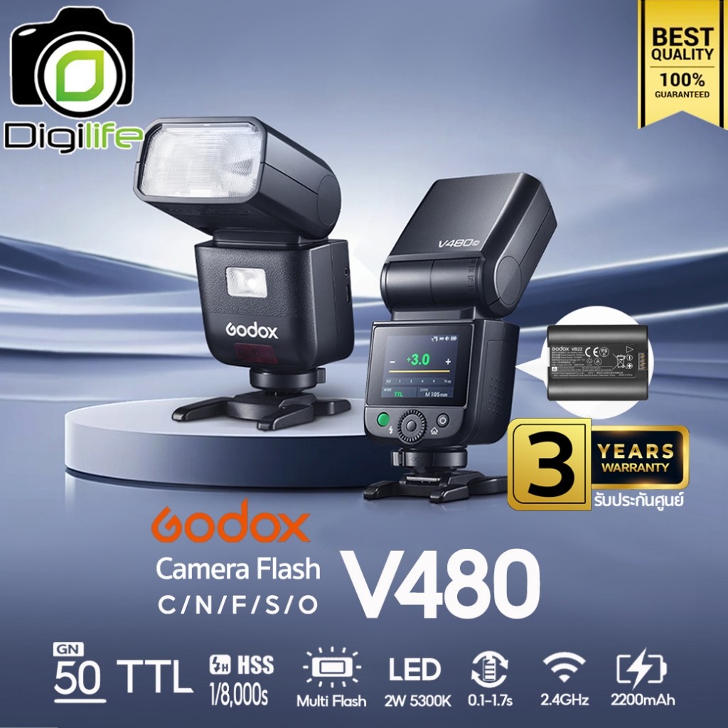 Godox Flash V480 - TTL HSS 2200mAh ( X2T, VB22 ) - รับประกันศูนย์ Godox Thailand 3ปี / Digilife Thai