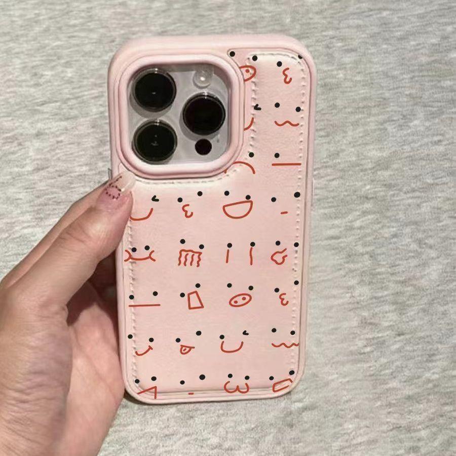 Quirky Line Expression Big Hole Bread Shell ใช้งานร่วมกับ iPhone สําหรับ iPhone 16 Pro Max/15/17 Pro