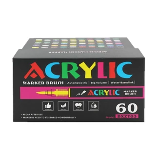 ปากกาอะคริลิก หัวนุ่ม 48/60/80/120 สี อุปกรณ์ศิลปะ สำหรับวาดรูป ระบายสี มาร์กเกอร์อะคริลิก