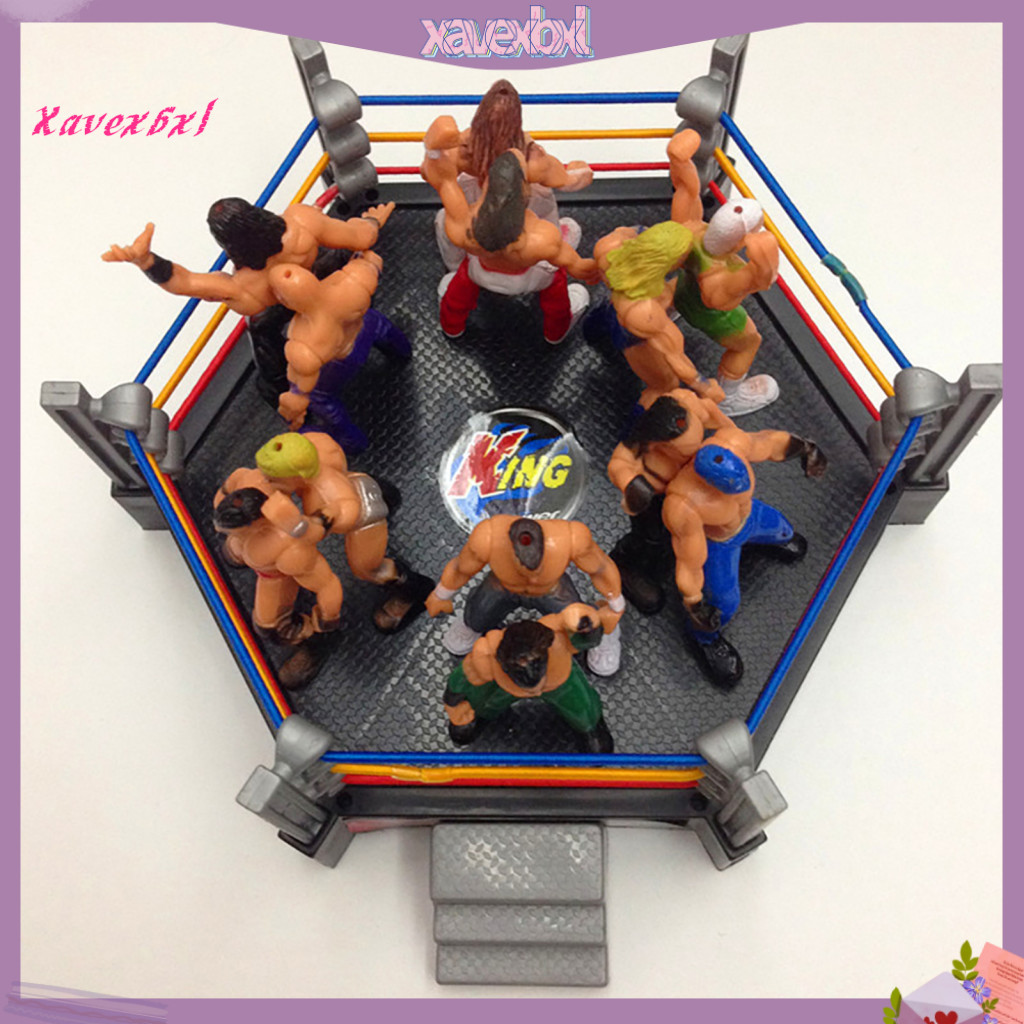 Xavexbxl|  1 ชุด Wrestling Playset ที่สมจริง DIY Mini Wrestling Action Figure Play ชุดสําหรับเด็ก