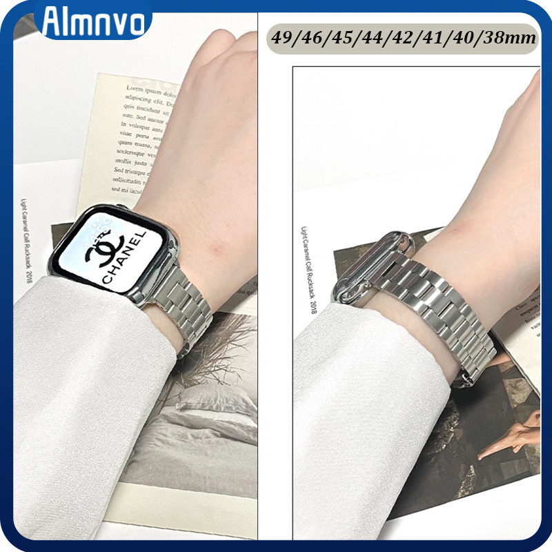 สายนาฬิกาโลหะสแตนเลส for Smartwatch Iwatch Apple Watch Ultra SE 3 2 Series 11 10 9 8 7 6 49 46 45 44 42 40 38mm