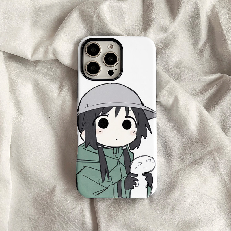 สาว End Travel อะนิเมะน่ารักรุ่น Q ฟิล์ม 2 ใน 1 เหมาะสําหรับ iphone17/16/15promax Apple 14 เคสโทรศัพ