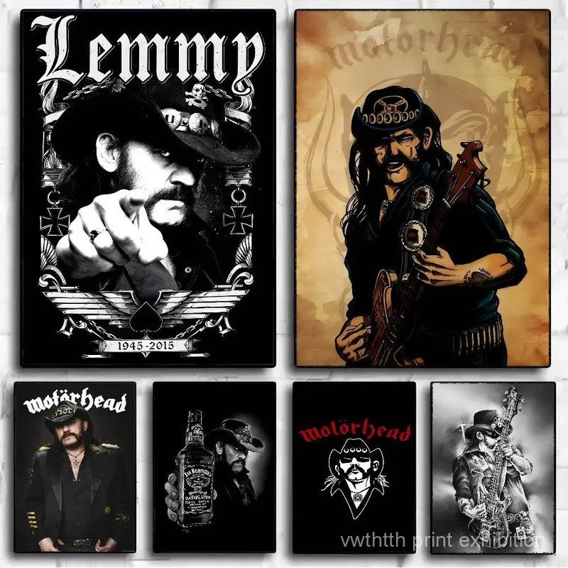นักร้อง L-Lemmy-Kildister ภาพยนตร์โปสเตอร์ Vintage Room Bar Cafe Decor Nordic Home Decor Workspace ส