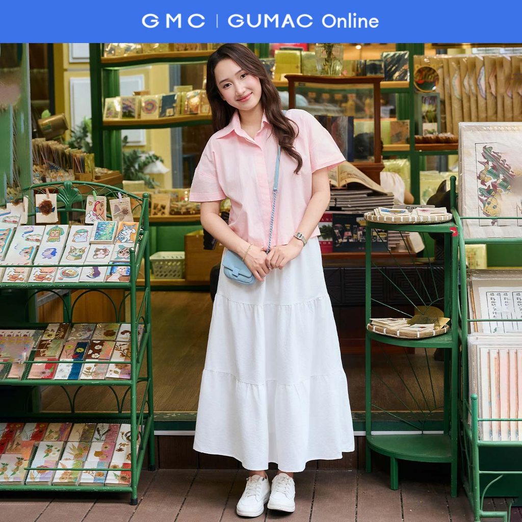 กระโปรงชั้นทรงเอเอวยางยืดบานมีกระเป๋าเฉียง GUMP YVF11042