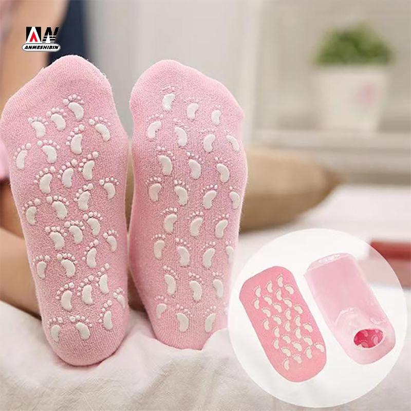 [LO] Ultra-Soft Moisturizing Spa Gel Heel Sock Exfoliating และป้องกันความแห้งกร้านเท้าฟื้นฟูผิว Foot