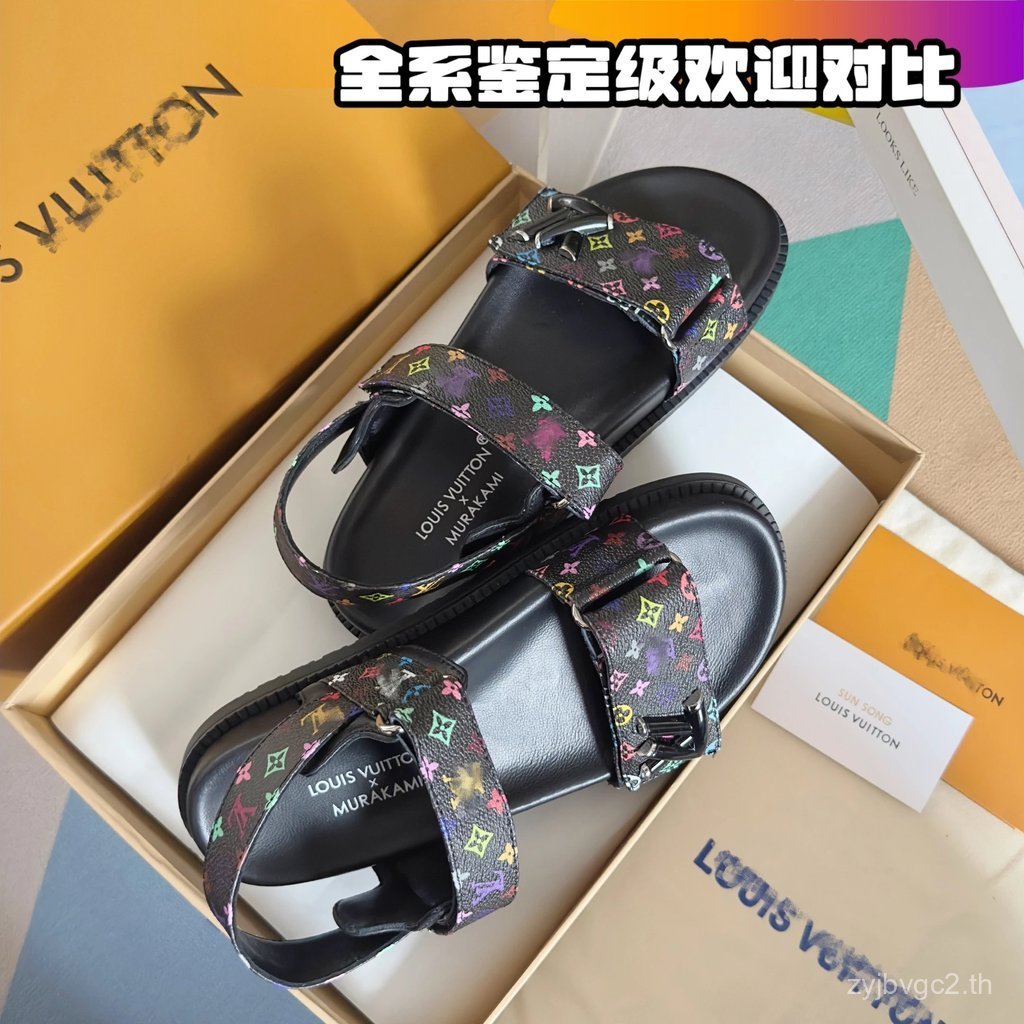 [1: 1] รองเท้าแตะยี่ห้อ Donkey BOM DIA COMFORT Series Velcro Denim รองเท้าแตะรองเท้าแตะแบน V House ร