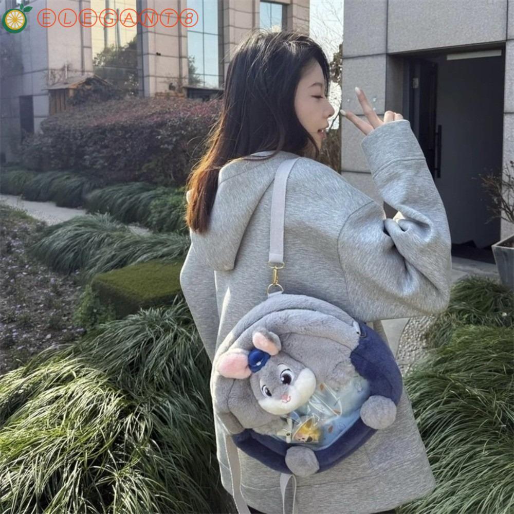 AELEGANT กระเป๋าหลังคาบ้านแบบพอง Judy Hops จากภาพยนตร์ Zootopia ขนาดใหญ่ พกพาได้ง่าย สไตล์การ์ตูนสำห